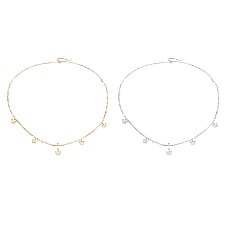 Dây Xích Đeo Hông Một Lớp Bằng Hợp Kim Lấp Lánh Kèm Bông Tai Hình Bướm Thời Trang Cho Nữ