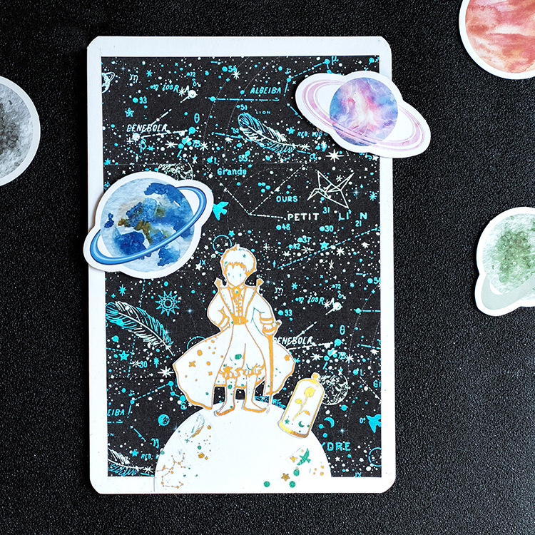 Set 46 Sticker Trang Trí Hình Hành Tinh Nhiều Màu Sắc Dễ Thương