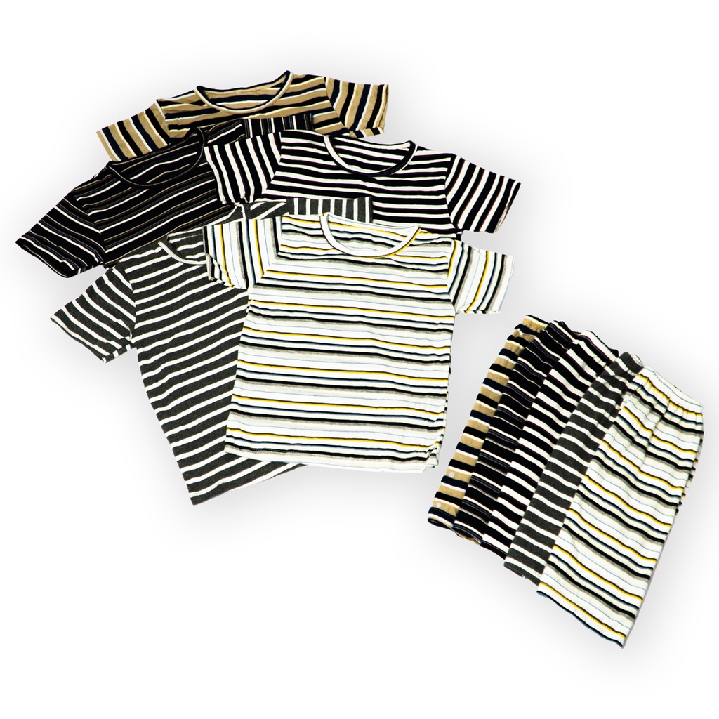 Combo 3 đồ bộ trẻ em MIMYKID sọc ngang kiểu lửng chất liệu thun dày mịn co giãn và thấm hút tốt, set đồ cho bé từ 4-16kg