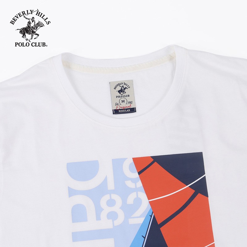 Beverly Hills Polo Club - Áo Tshirt Ngắn tay Nam Slimfit Trắng WH- BHPC TSMRSS20TL078