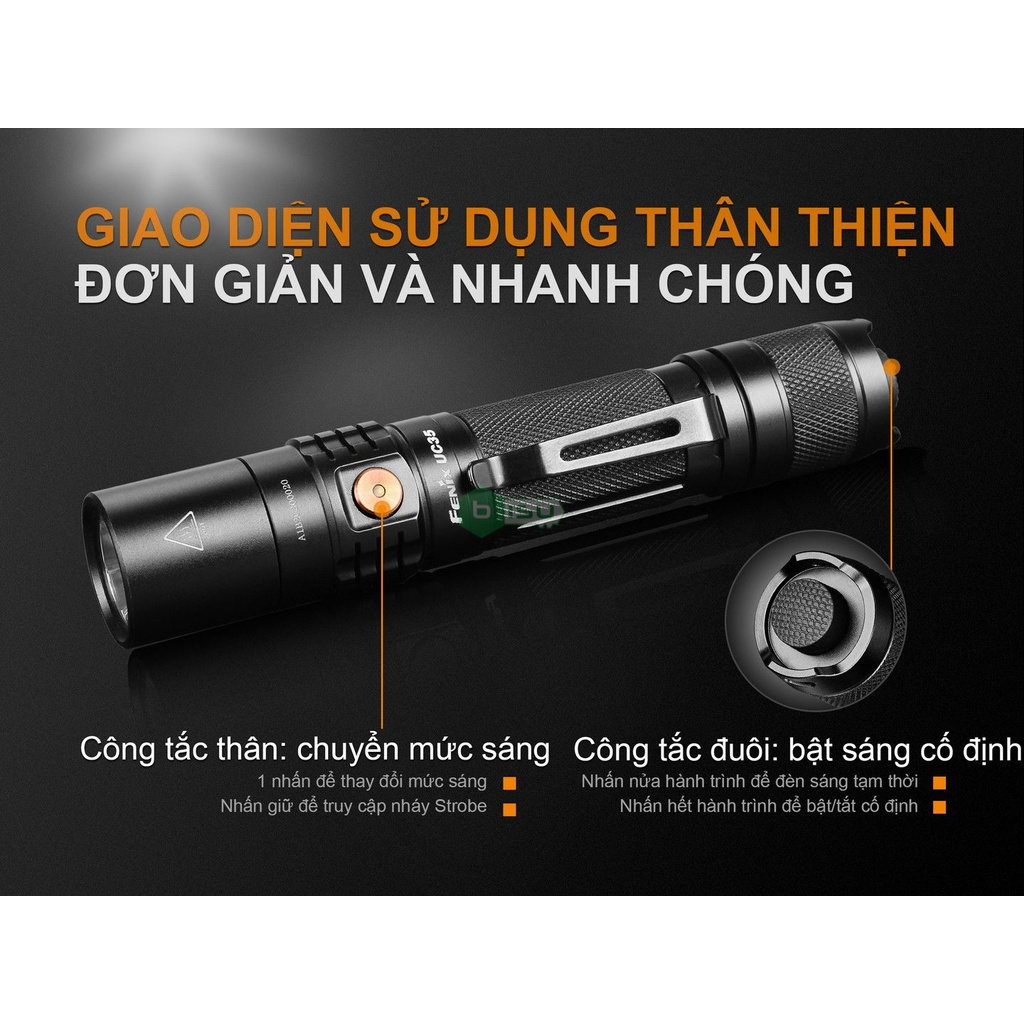 CHÍNH HÃNG PHÂN PHỐI - Đèn Pin Fenix - UC35 V2.0 - 1000 Lumens