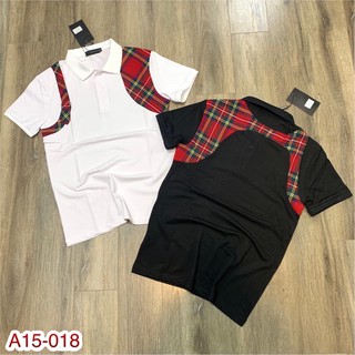Áo Polo Mcqeen phối vai đỏ cực sang 20201 - Áo thun nam cổ bẻ