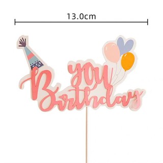 Que cắm HPBD chữ hồng mũ SN