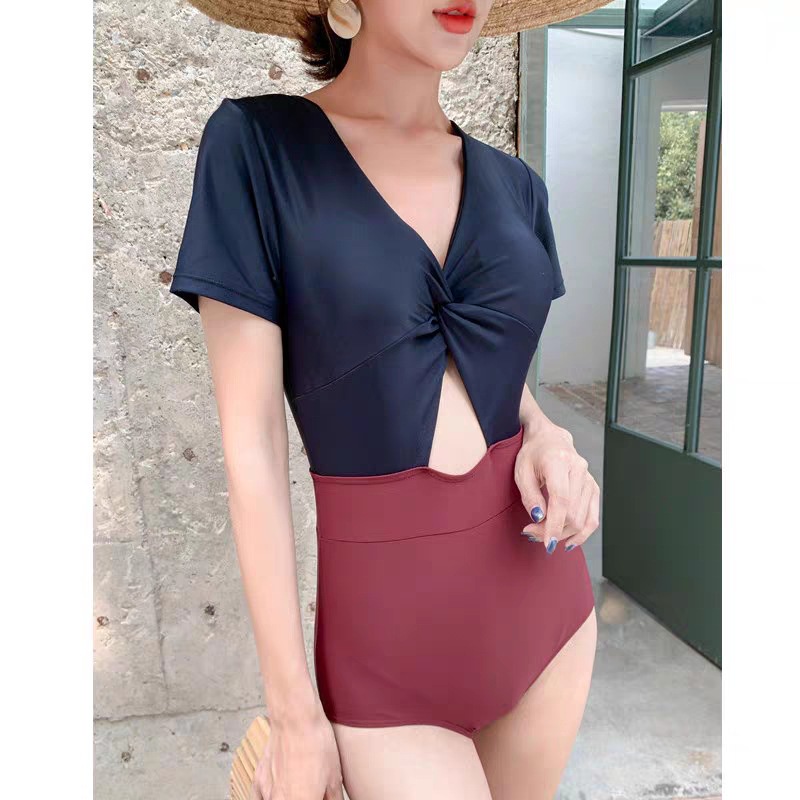 ❣️ bikini đi biển 1 mảnh liền thân khoét lưng thắt nơ sau gợi cảm BIKI02