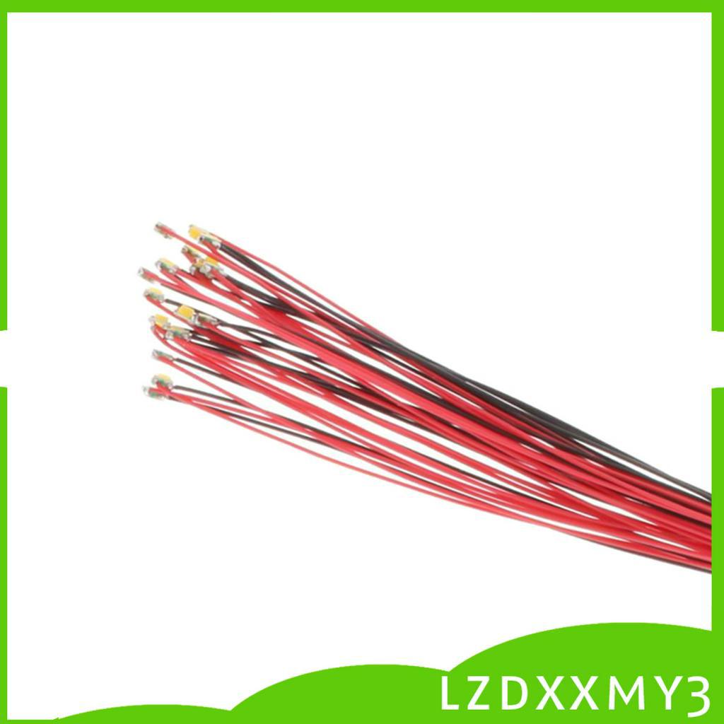 Set 20 Đèn LED Diode Micro Litz Chiều Dài 11.8 Inch Có Dây Đèn Hàn Mini Ánh Sáng Trắng / Xanh Lá / Đỏ / Xanh Lá / Vàng / Xanh Dương / Xanh Dương / Xanh Dương / Vàng DC 3V