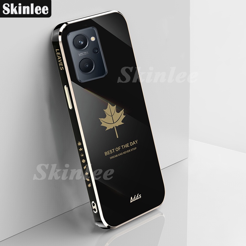 Ốp Điện Thoại Dẻo Trong Mạ Điện In Họa Tiết Lá Phong Lấp Lánh Cho Realme 9i Realme9i