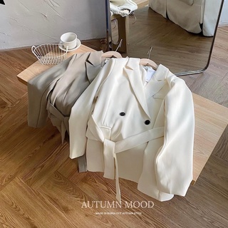 Áo blazer 2 cúc có dây thắt eo 0904 cherry coco