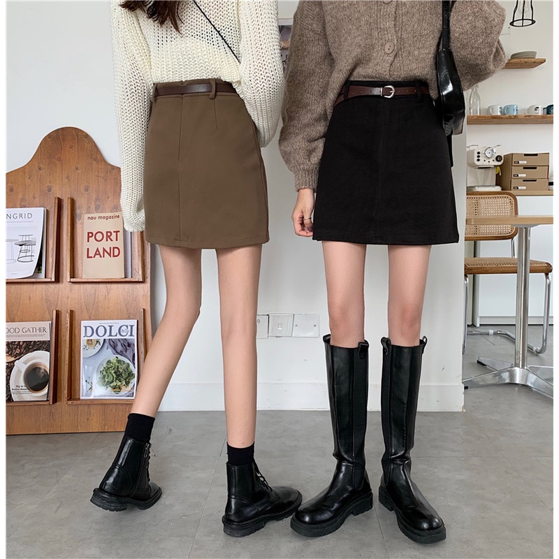 Chân Váy Len Chữ A Lưng Cao Thiết Kế Mới Thời Trang Mùa Thu Dành Cho Nữ