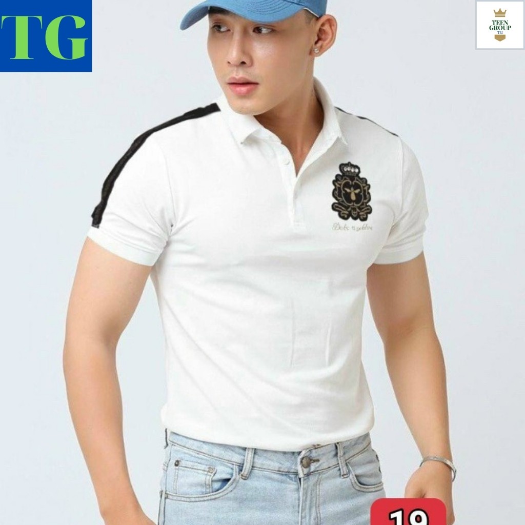 Áo Thun Nam Tay Ngắn AT16TG LOGO Vương Miện Sọc Vai Nhiều Màu Cao Cấp Phong Cách Trẻ Trung TG6 (44 - 70KG) | BigBuy360 - bigbuy360.vn