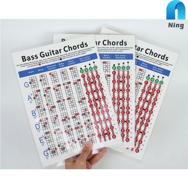 Tấm Poster Ghi Ta Bass Chord Dành Cho Học Sinh