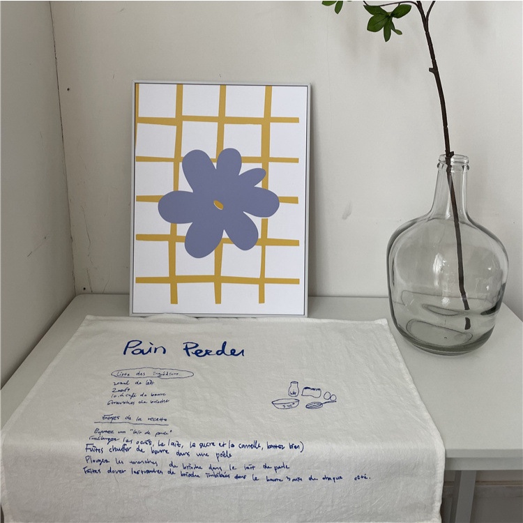 Khăn Trải Bàn In Chữ Viết Tay Màu Xanh Dương Phong Cách Hàn Quốc Dùng Làm Đạo Cụ Chụp Ảnh