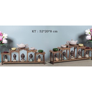 Kệ gỗ mini cho bàn trà, bonsai mini và vật phẩm phong thủy