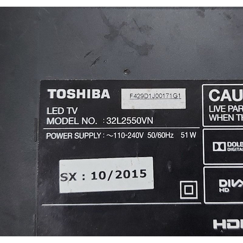 Bo mạch tivi TOSHIBA 32L2550, bo nguồn, bo xử lý, bo tcon