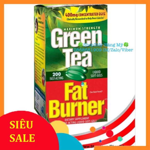 SIÊU RẺ SIÊU RẺ Viên Uống Trà Xanh Hỗ Trợ Giảm Cân Green Tea Fat Burner Maximum Strength 400mg 200 Viên của Mỹ SIÊU RẺ S