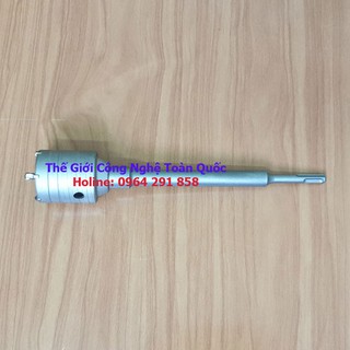 Mũi khoan rút lõi tường chân máy khoan bê tông SSD cho thợ điện và thợ lắp điều hòa (chân trục và mũi khoét 60mm)