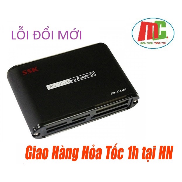 Đầu Đọc Thẻ Nhớ SSK All In One - Đọc Tất Cả Các Loại Thẻ SD, Micro-SD/TF,M2, CF, XD, MM, MS, MD