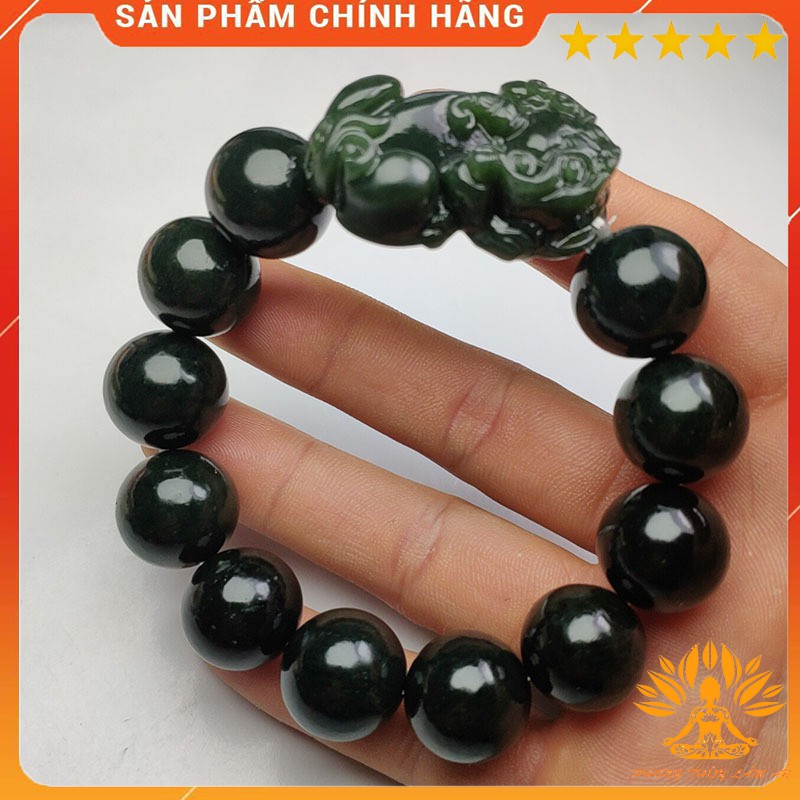 VÒNG TAY TỲ HƯU THANH CHÂU ĐÁ THIÊN NHIÊN TÌNH DUYÊN MAY MẮN TÀI LỘC TẶNG KÈM HỘP GẤM CAO CẤP TÌ HƯU