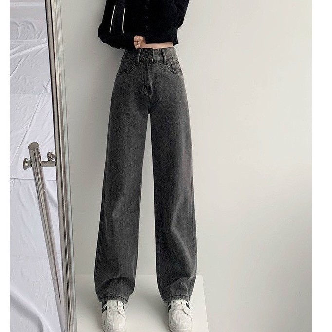 Quần jean nữ ống suông loang tôn dáng kéo dài chân ulzzang HOT | BigBuy360 - bigbuy360.vn