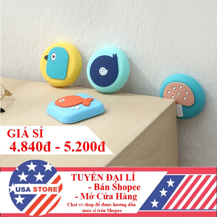 Núm Đệm Silicon CUTE K6 Chống Va Đập Bảo Vệ Tường Và Tay Nắm Cửa - Miếng Chặn Cửa Nhiều Hình