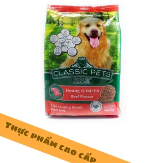 Thức ăn cho chó trưởng thành Classic Pets vị thịt bò dạng hạt túi 400g