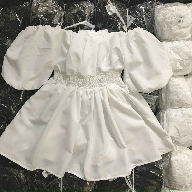 Áo bẹt vai bí peplum chun eo B18