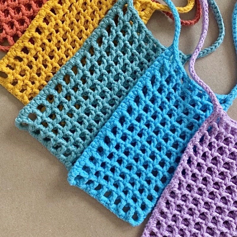 Túi đựng điện thoại băng len handmade