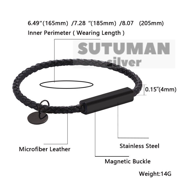 Vòng tay lắc tay nam nữ vòng tay dây da mốc khóa dạng nam châm đơn giản cá tính SuTu Việt Nam Thế giới phụ kiện thờtrang