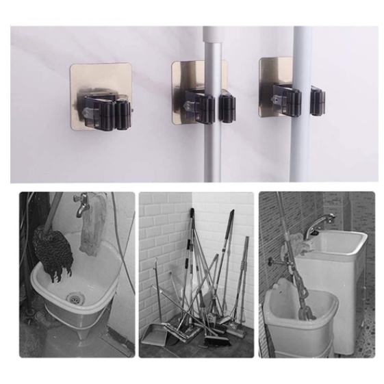 Giá Treo Chổi Và Chổi Tiện Dụng Cho Nhà Bếp Phòng Tắm