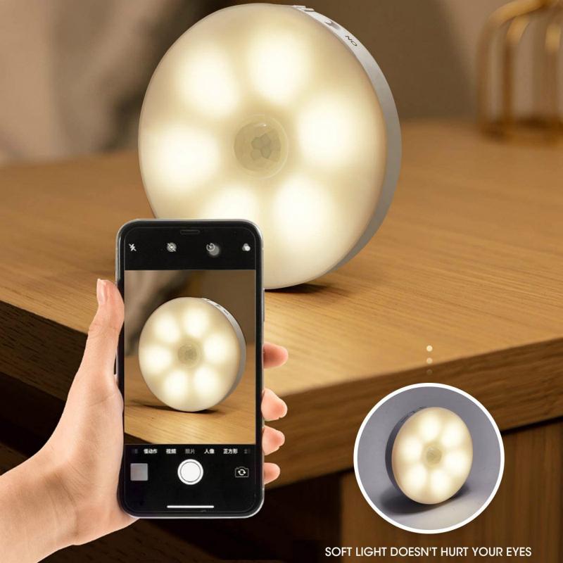Đèn ngủ LED cảm biến chuyển động không dây sạc USB tiện lợi