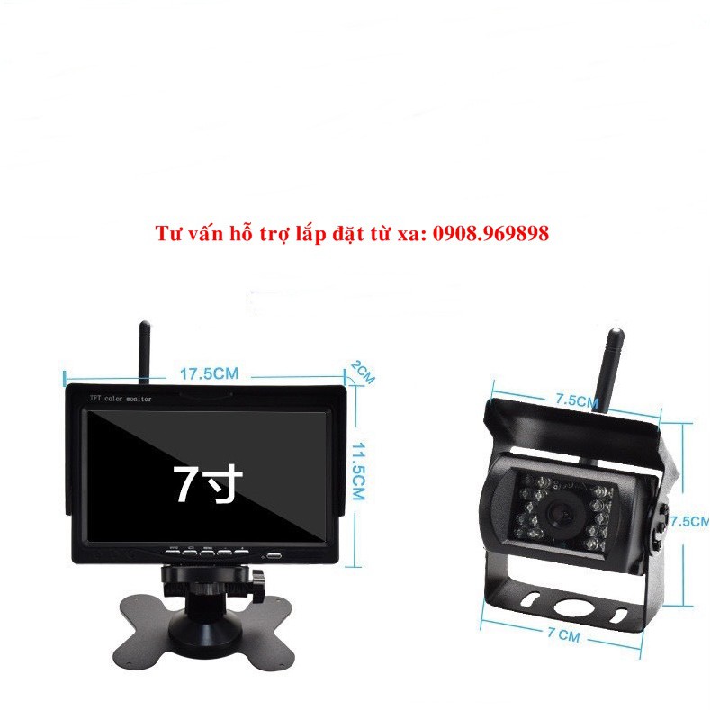 Bộ camera lùi và màn hình 7inch không dây cho xe tải, xe khách, xe container... | BigBuy360 - bigbuy360.vn
