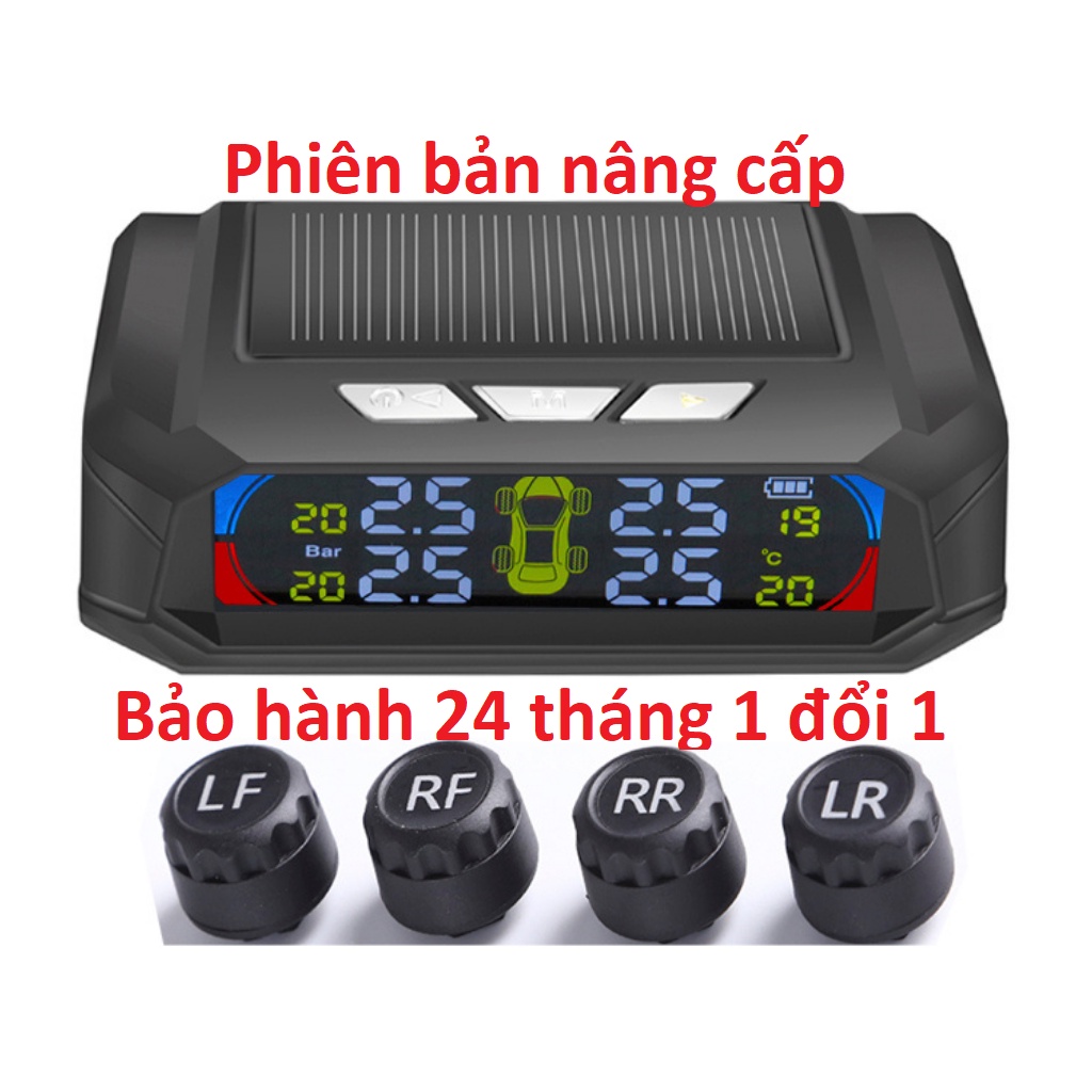 Cảm biến áp suất lốp ô tô TPMS, đo áp suất lốp ô tô hiển thị LCD bản nâng cấp