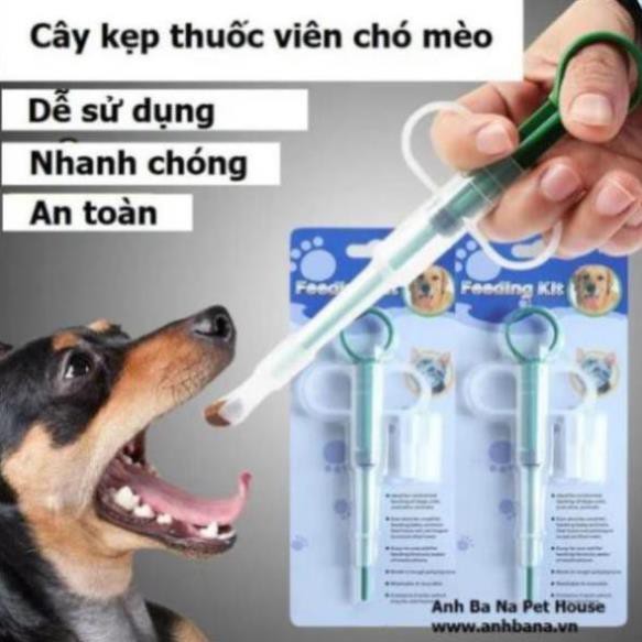 GV- Xilanh gắp thuốc dụng cụ cho chó mèo uống thuốc viên và thuốc nước (2 đầu riêng biệt)