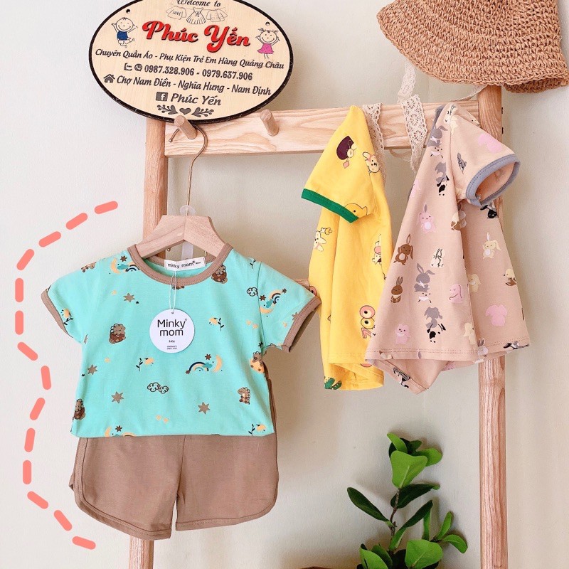 Sale !!! Bộ Cộc Tay Cotton 100% Hàng Minky Mom Họa Tiết Vũ Trụ Cho Bé (Size 8-18kg)(1515) Shop Phúc Yến