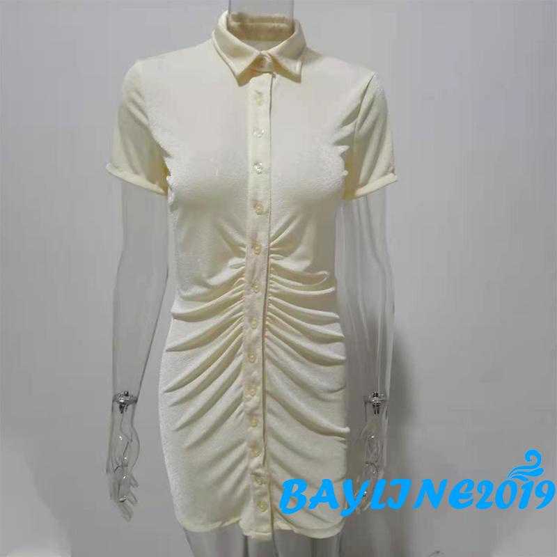 Đầm tay ngắn nhiều màu sắc tùy chọn quyến rũ thời trang dành cho nữ