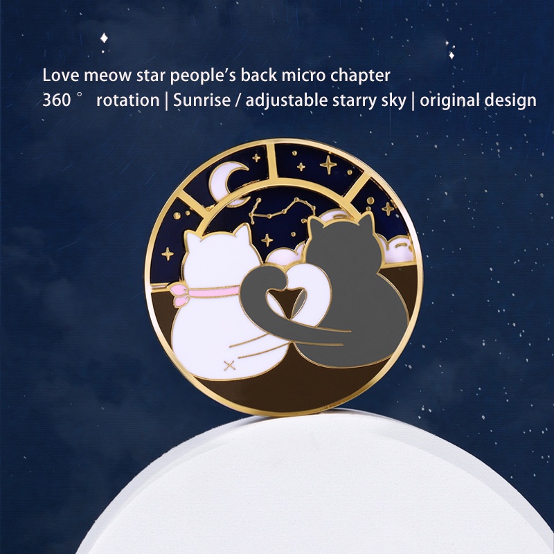 Ghim Cài Áo Hình La Bàn Và Bầu Trời Đầy Sao Tráng Men Xoay Được Có Thể Thay Đổi Tình Bạn