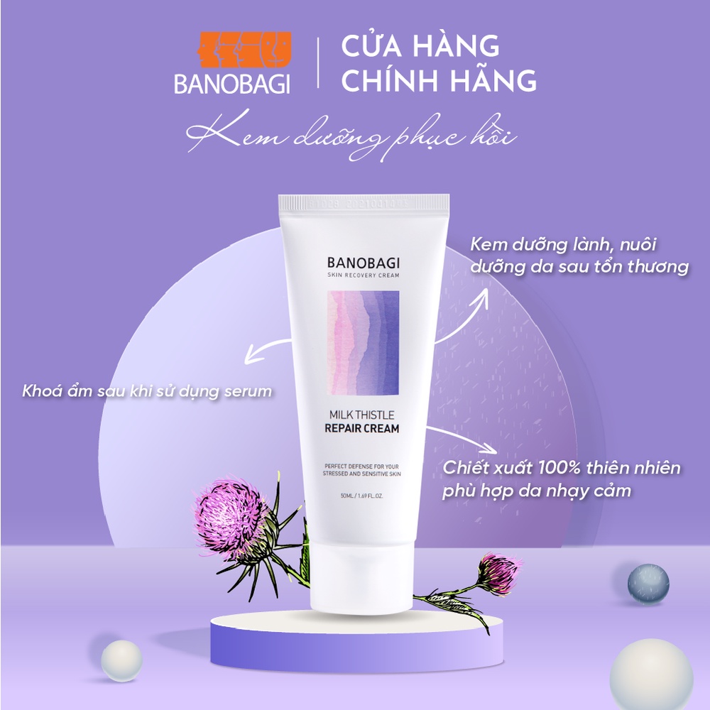 [HÀNG HỎNG HỘP] Kem Dưỡng Phục Hồi Da BANOBAGI Milk Thistle Repair Cream 50ml