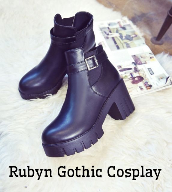 [Có Sẵn]  Giày chelsea boot cổ đế cao 8,5cm cosplay (Tài khoản Shopee duy nhất: gothic.cosplay )