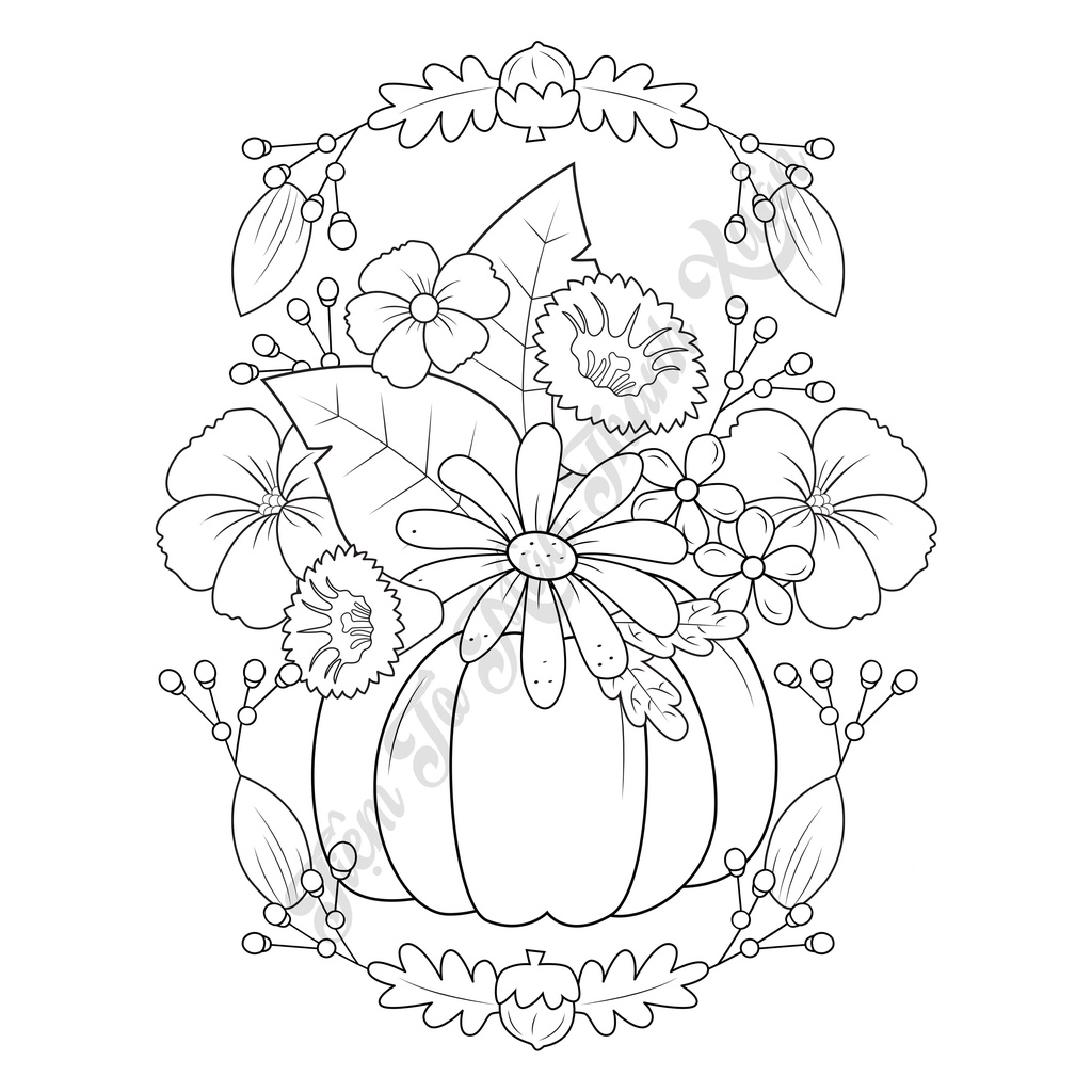 Set 10 Tờ Tranh Tô Màu Chủ Đề Mùa Thu Tô Màu Sáp, Màu Chì - Tiệm Tô Màu Thanh Xuân