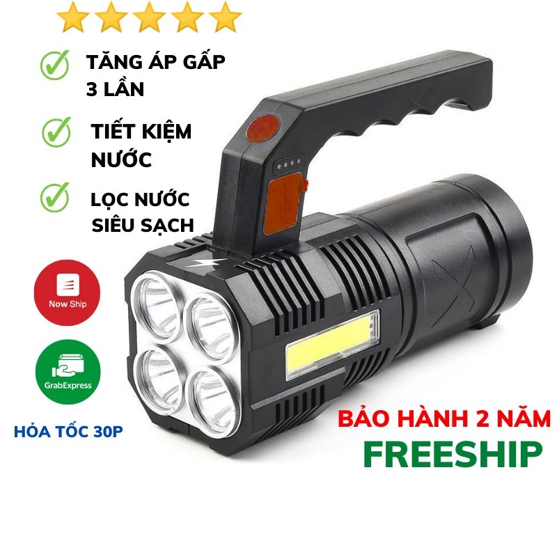 Đèn Pin Mini Chống Nước, Đèn Cầm Tay Sạch Tích Điện Chiếu Xa Siêu Sáng, Đèn Trần Phú