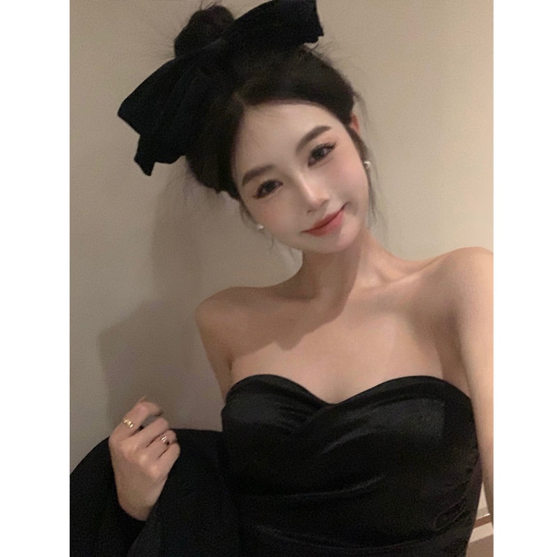 Áo ống COZOKC màu trơn có miếng đệm ngực thời trang gợi cảm cho nữ