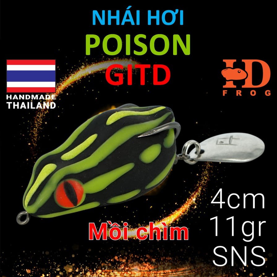 NHÁI HƠI CHÌM POISON GITD - Mồi giả Thái Lan câu lure cá Lóc giá rẻ siêu nhạy - 4CM/11GR  Gia Lai đã gửi Hôm nay lúc 1