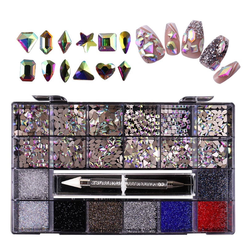 Hộp Phụ Kiện Đá Dán Trang Trí Móng Tay Chủ Đề Halloween