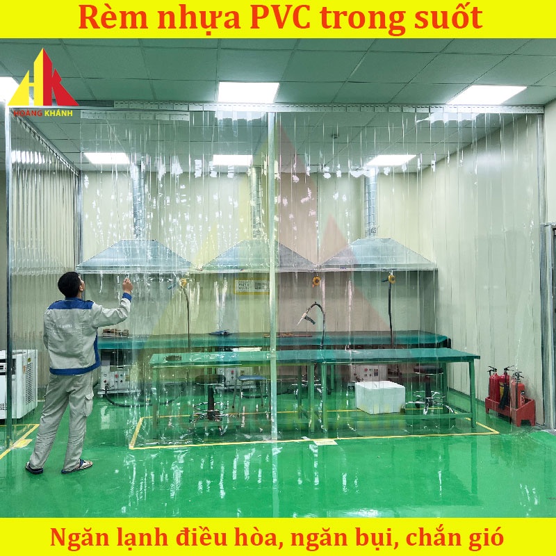 Rèm nhựa PVC ngăn lạnh điều hòa HOANGKHANH  Rèm ngăn lạnh giá rẻ - Màn nhựa PVC