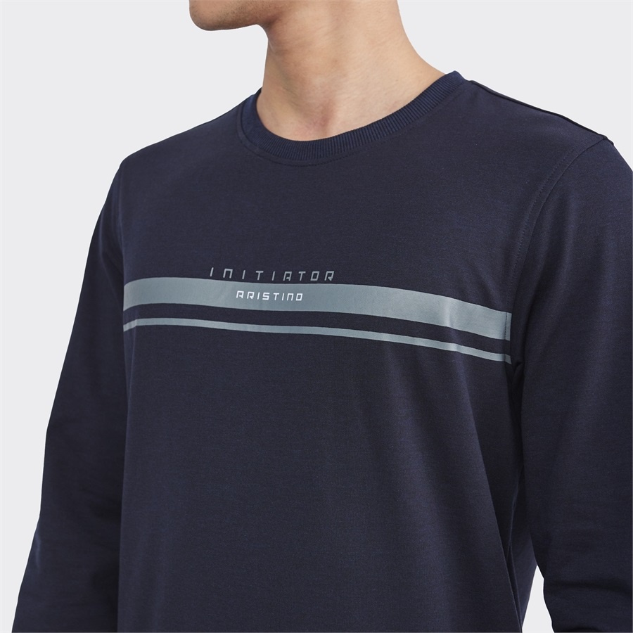 Bộ Đồ Dài Thu Đông Mặc Nhà Nam ARISTINO ALH001W2 Vải Cotton Trơn Màu Áo Cổ Tròn Dáng Suông Bo Cổ Tay Gấu Quần Cạp Chun