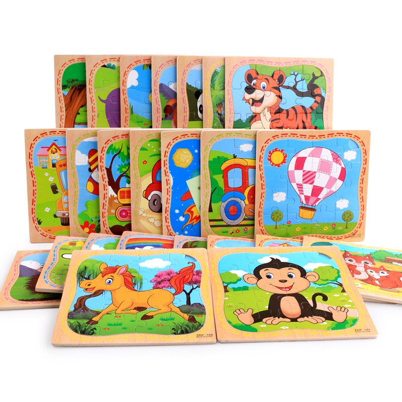 Đồ chơi tranh ghép hình 16 chi tiết Puzzle bằng gỗ mẫu mới cho bé BIBOSMART