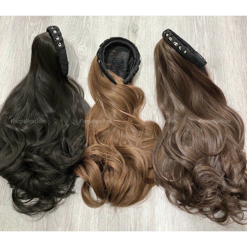 Tóc giả nữa đầu băng đô mới