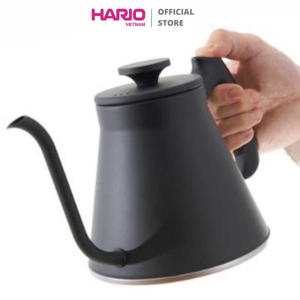 Ấm cổ ngỗng pha cà phê HARIO V60 1.2L (Đen nhám) - Drip Kettle Fit 1.2L VKF-120-MB