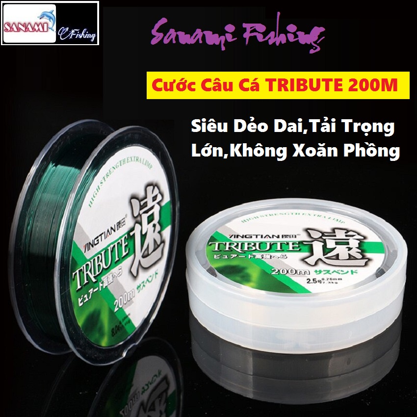 Cước Câu Cá Nhật Sịn TRIBUTE 200M,Dây Câu Cá Siêu Tải DCR3 -Sanami Fishing