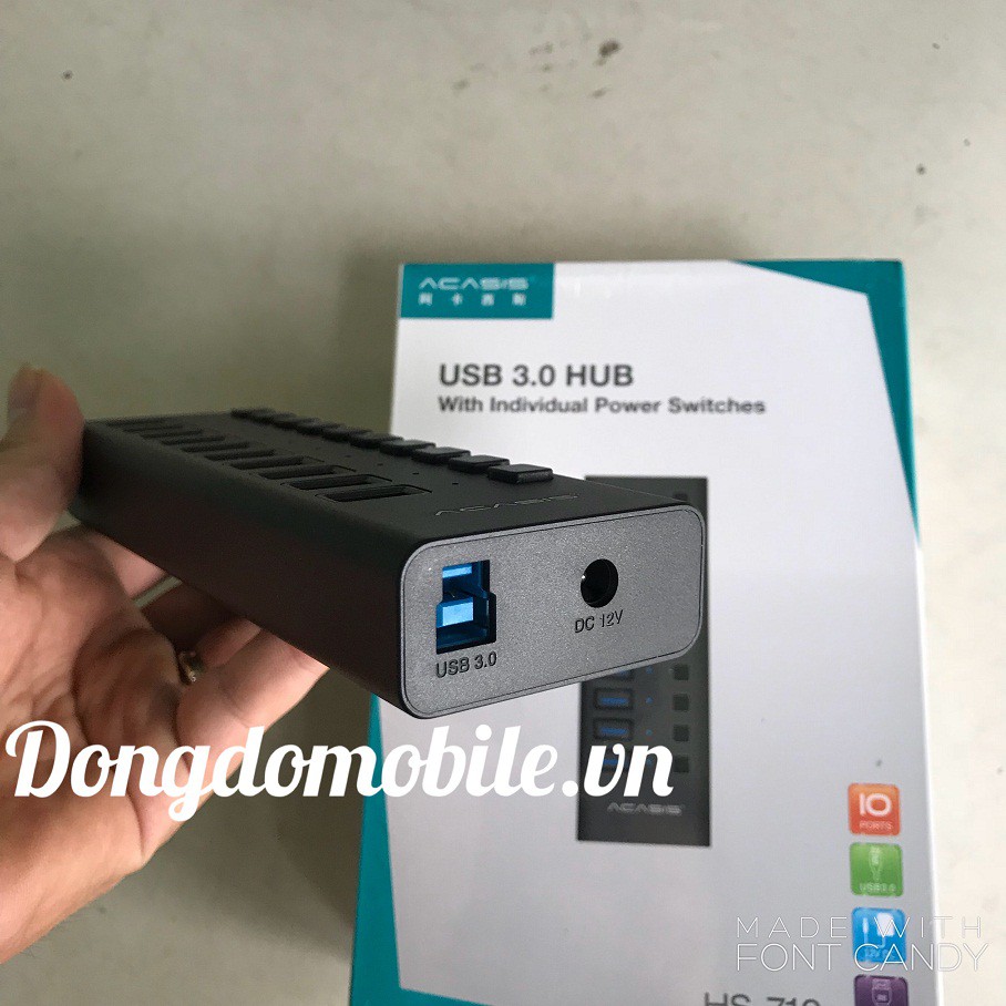 BỘ HUB CHIA 10 CỔNG USB 3.0 ACASIS HS-710 VỎ HỢP KIM NHÔM