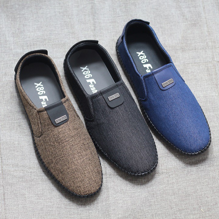 Giày lười nam vải jean đế khâu chăc chắn